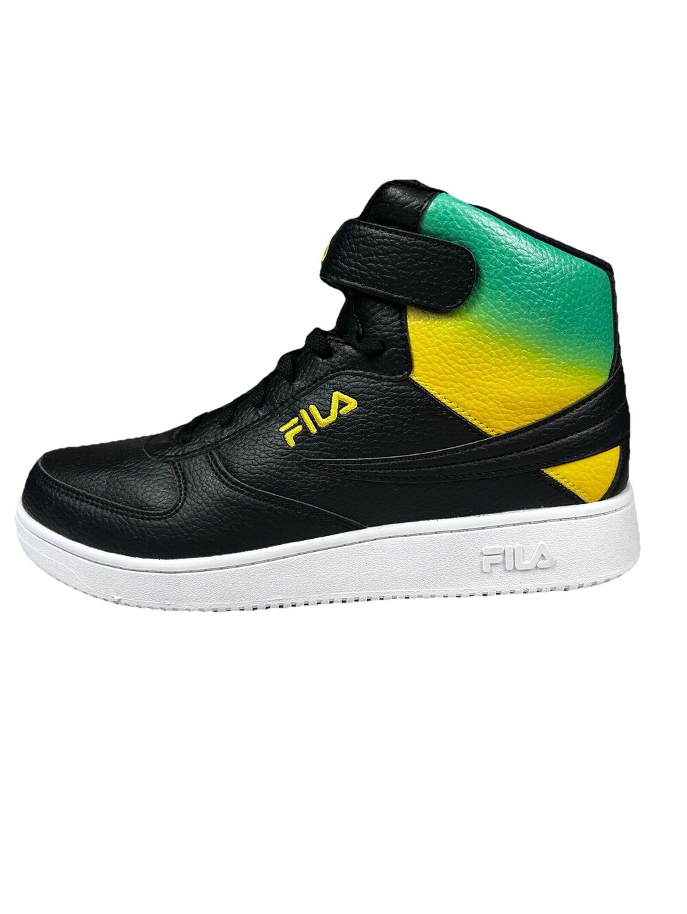 Fila A High Fade Shoes Men's 9 Black Yellow Green Basketball Casual Sneaker New